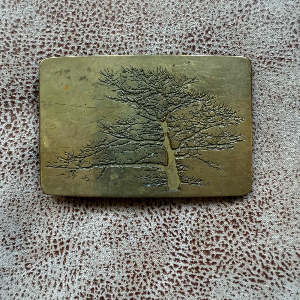 Brass Tree Belt Buckle.